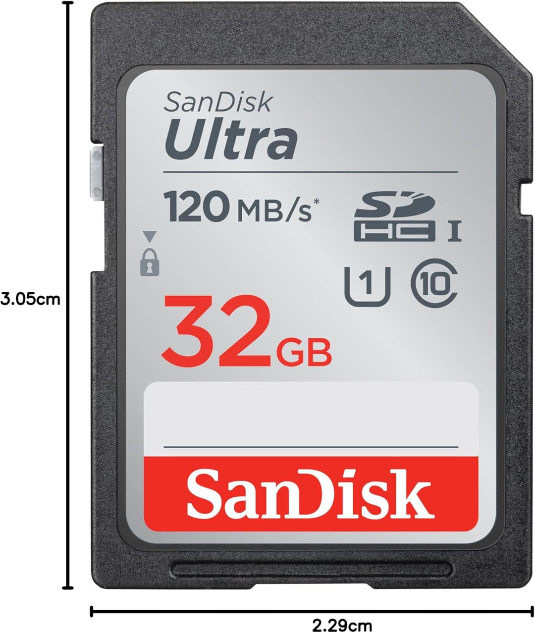SanDisk Ultra 32GB SDHC Memory Card, Up to 120 MB/s, Class 10, UHS-I, V10 32 GB Single pack Single,