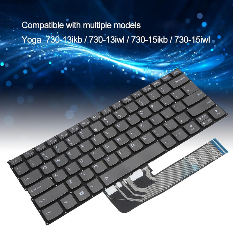 ASHATA Ersatztastatur mit Hintergrundbeleuchtung für Lenovo Yoga,Laptop-Tastatur für Lenovo Yoga 730