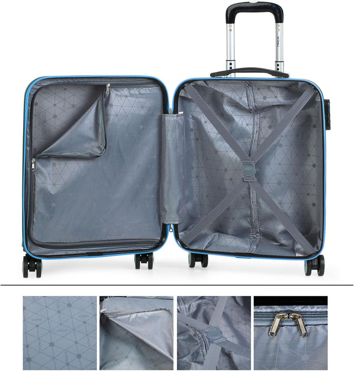 ITACA - Trolley Handgepäck Cabin Trolley Koffer Reisekoffer Hartschalenkoffer mit Zahlenschloss - Ka