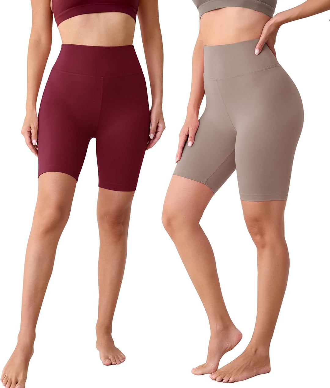 BAYDI Creamlush Radlerhose Damen - 20 cm Bequeme Kurze Sporthose mit Hoher Taille für Yoga Pilates F