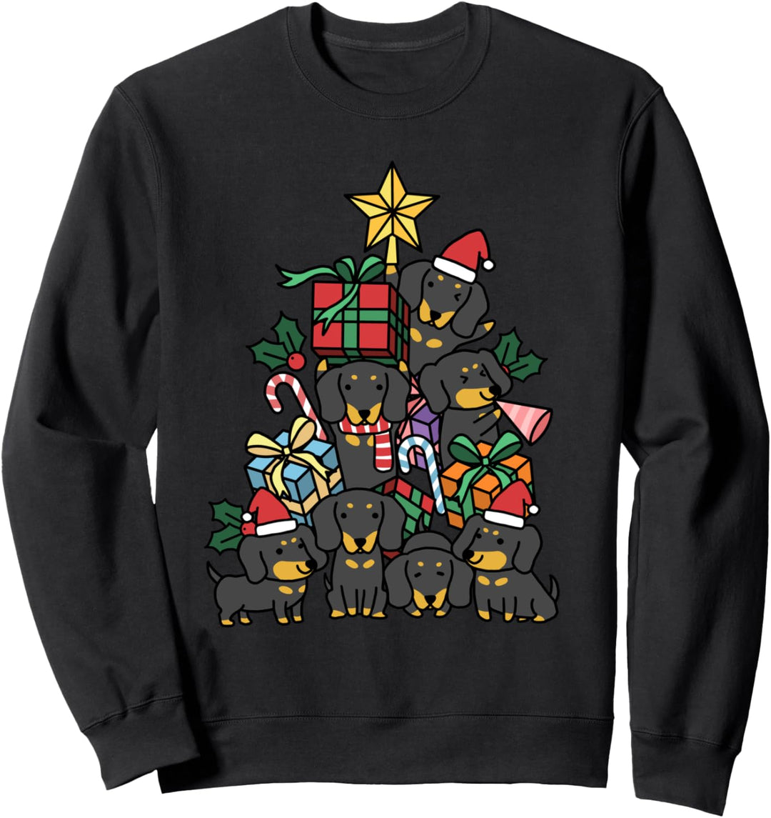 Weihnachtsbaum Dackel Hund Sweatshirt