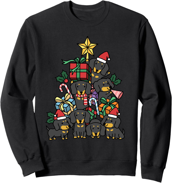 Weihnachtsbaum Dackel Hund Sweatshirt