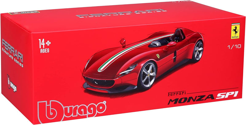 Bburago 18-16909 Ferrari Monza SP1 Modellauto im Massstab 1:18, Verschiedene Designs und Farben