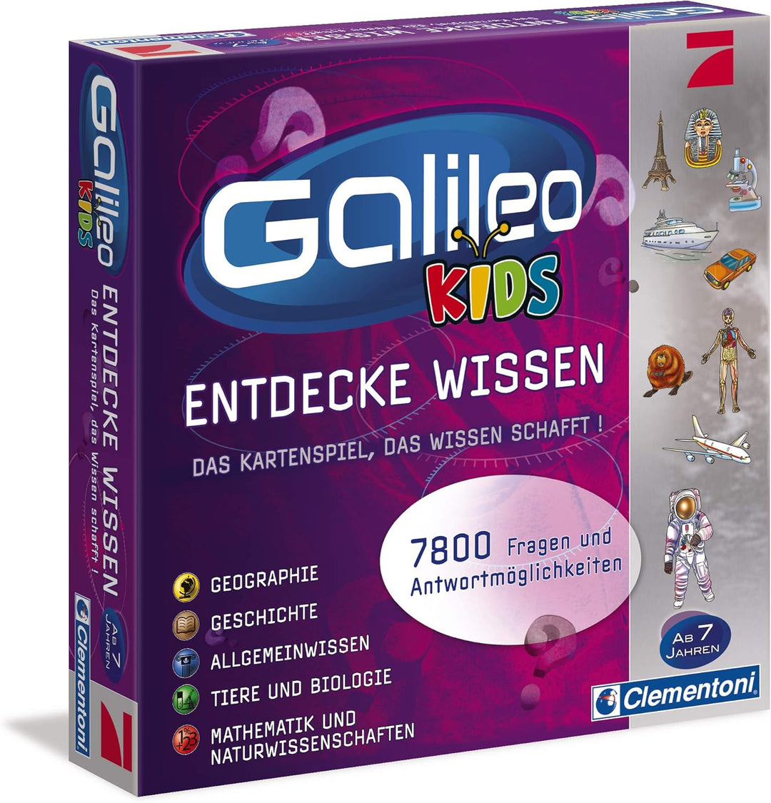 Clementoni Galileo Kids Das grosse Wissens-Quiz - Lehrreiches Kartenspiel Frage-Antwort-Spiel ab 7 J