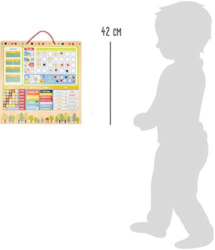 small foot Wochenplaner magnetisch "Educate", Lerntafel aus FSC®100%-Zertifiziertem Holz, Tagesplan