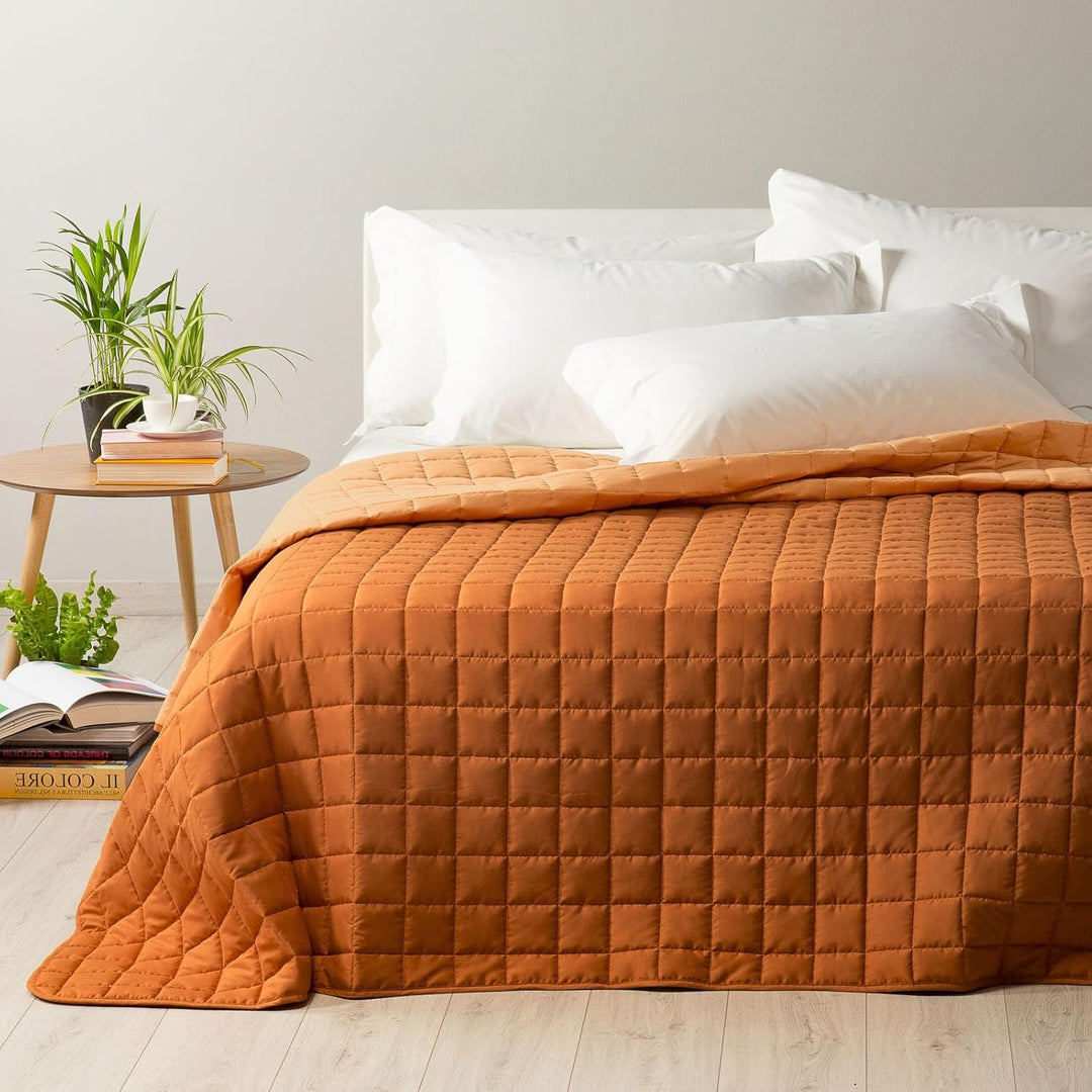 Caleffi - Tagesdecke, gesteppt, modern, einfarbig, Einzelbett, Orange Singola piccola Orange, Singol