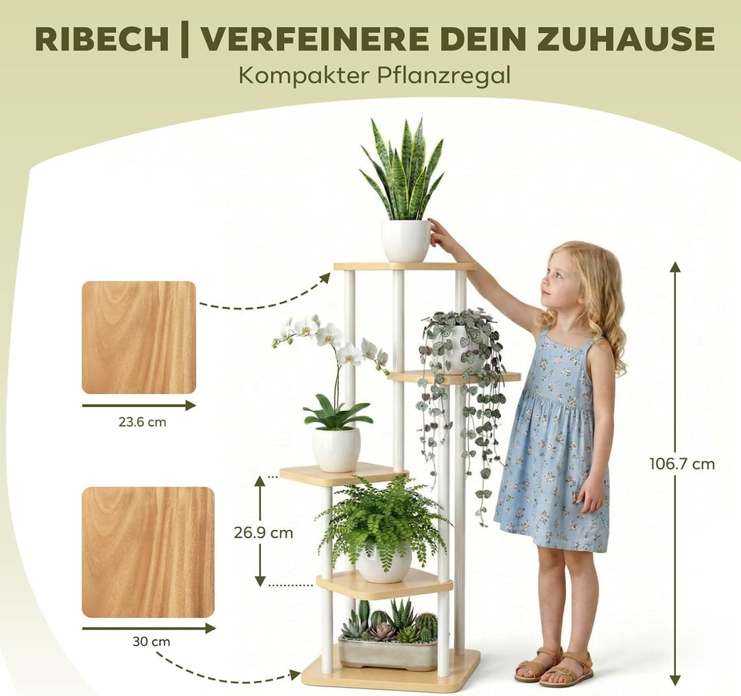 Pflanzständer für den Innenbereich 5 Ebenen Blumenständer, Metall Pflanzenregal für Balkon & Wohnzim