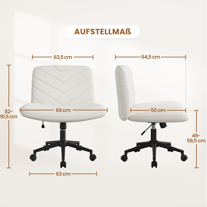 Yaheetech Bürostuhl mit Rollen, Schreibtischstuhl mit breitem Sitzkissen, Höhenverstellbar Drehstuhl