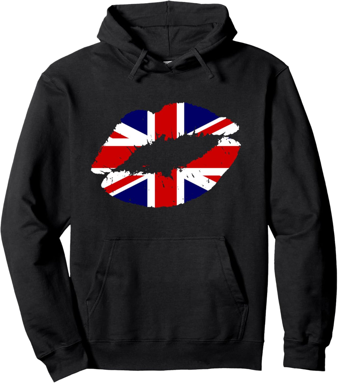 Uk England Flagge Kuss Lippen London Souvenir Geschenk Pullover Hoodie