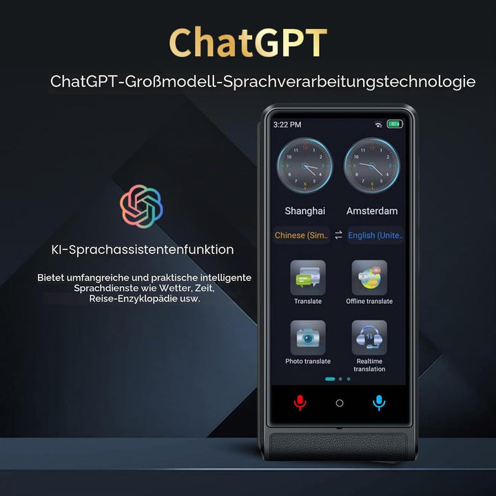 Californa, Sofort-Sprachübersetzer 2026, gleichzeitiger Übersetzer ohne WLAN, Touchscreen, 10,2 cm (