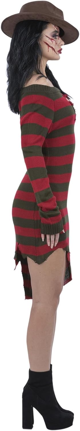 Smiffys A Nightmare On Elm Street Freddy Krueger Strickkleid Erwachsenenkostüm Offiziell lizenzierte