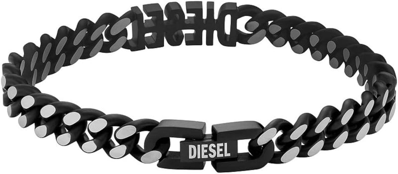 DIESEL Armband Für Männer Stahl, Länge: 208mm, Breite: 7.8mm Silber Edelstahlarmband, DX1386040