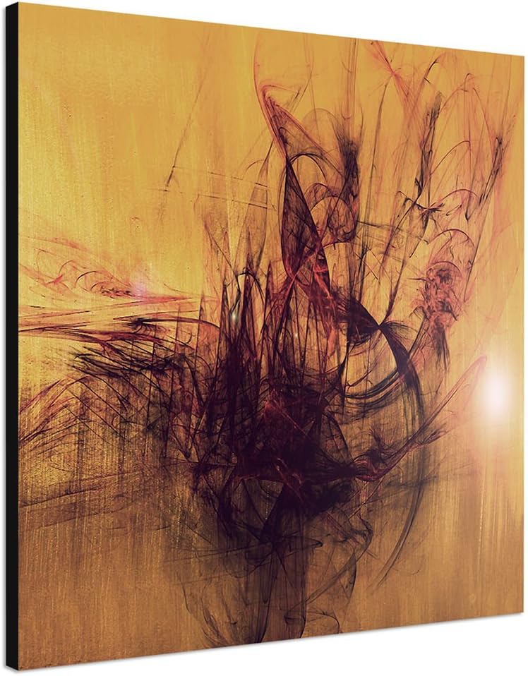 Paul Sinus Art Wohltat für die Seele - Abstrakt318_60x60cm Bild auf Leinwand braun schwarz Bordeaux