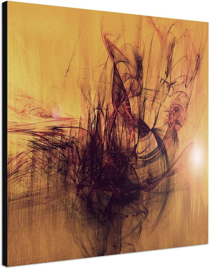 Paul Sinus Art Wohltat für die Seele - Abstrakt318_60x60cm Bild auf Leinwand braun schwarz Bordeaux