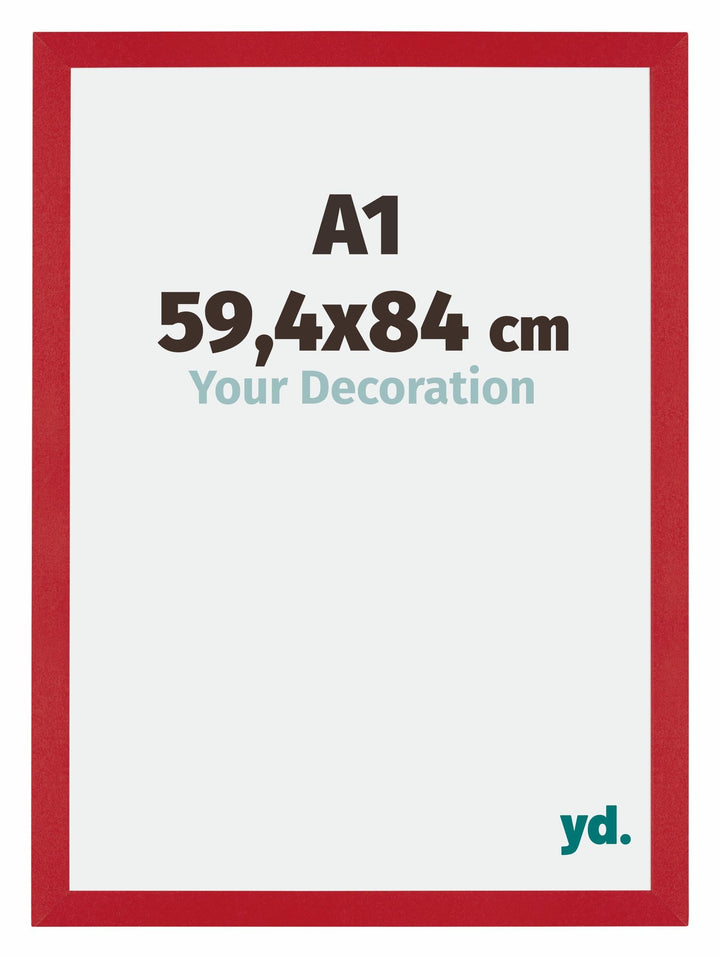 yd. Your Decoration - Bilderrahmen DIN A1 59.4x84 cm - Rot - Billderrahmen aus MDF mit Acrylglas - A