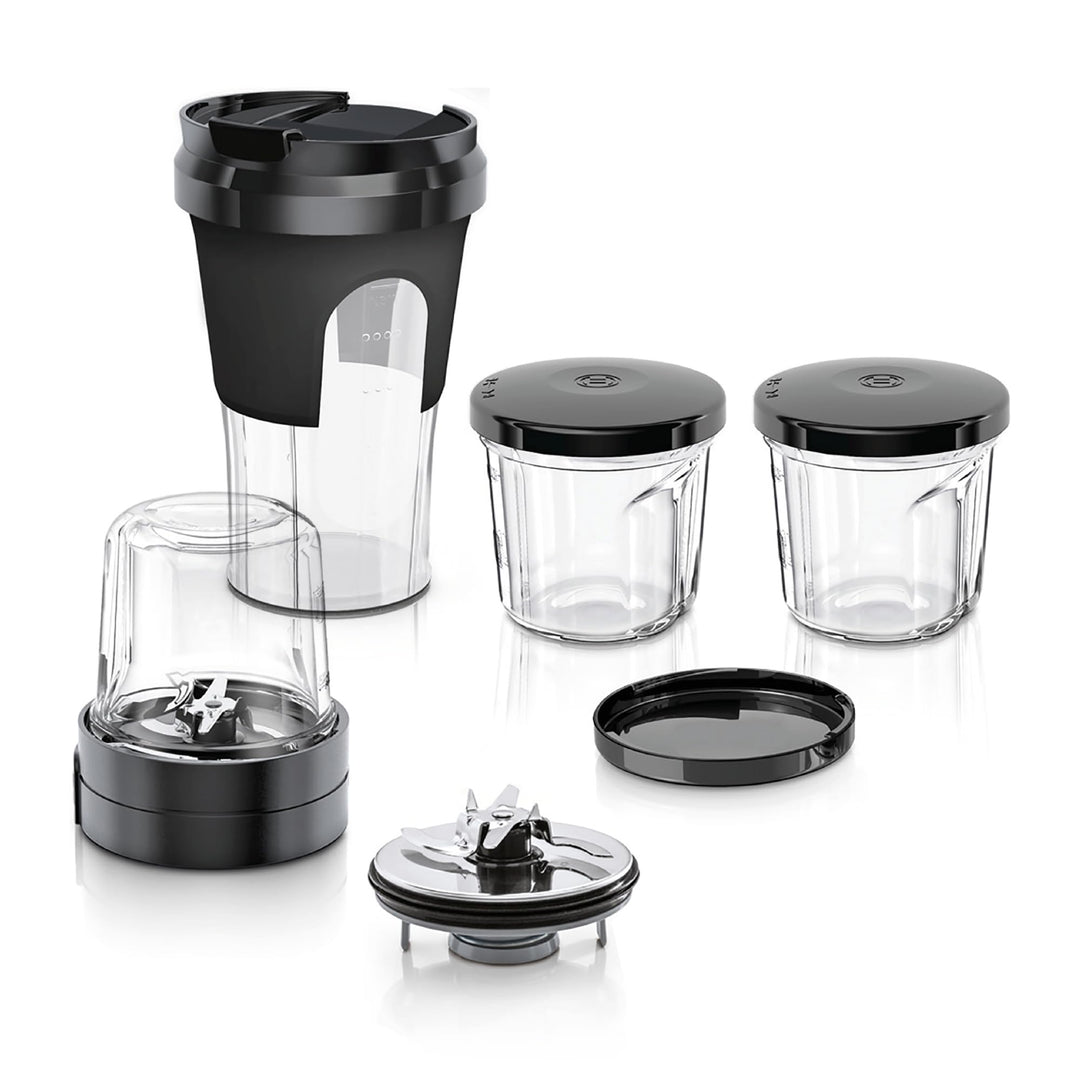 Bosch Zubehör-Set TastyMoments MUZ45XTM1, 5-in-1 Multi-Zerkleinerer-Set (Mixen, Mahlen, Hacken, Aufb