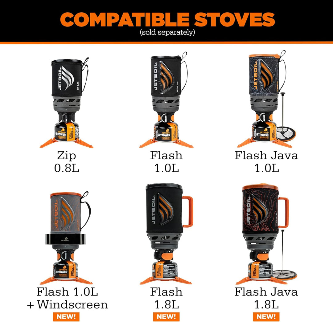 Jetboil Windschutz Zubehör für Campingkocher - Flash 1.0L, Flash 1.8L und Zip 0.8L, Neu für 2026