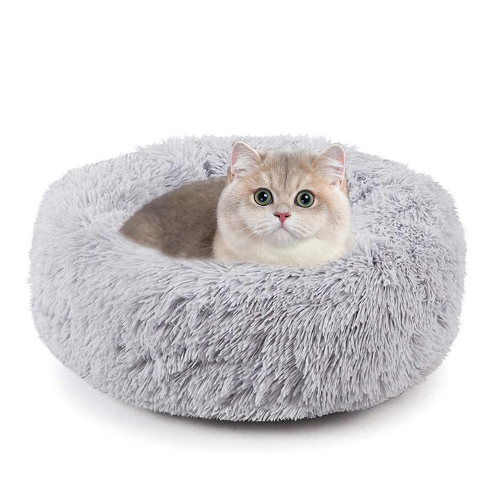 PETCUTE Hundebett Katzenbett Flauschige Marshmallow Katzen Bett Waschbar Runde Katzenkörbchen Weiche