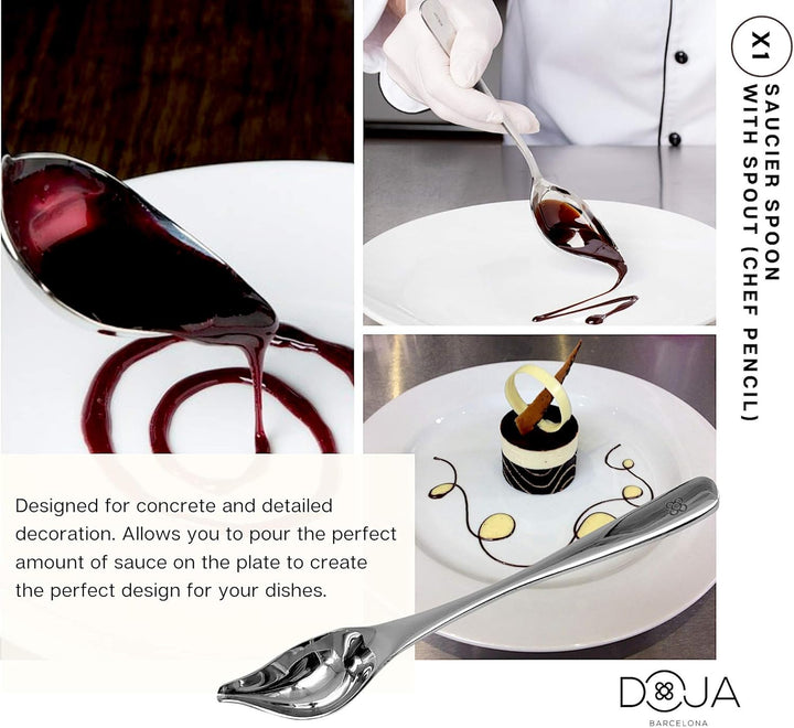 DOJA Barcelona | Kueche Chef Kochutensilien | Farbe: Goldene | 7 Utensilien Edelstahl Plating Kit |