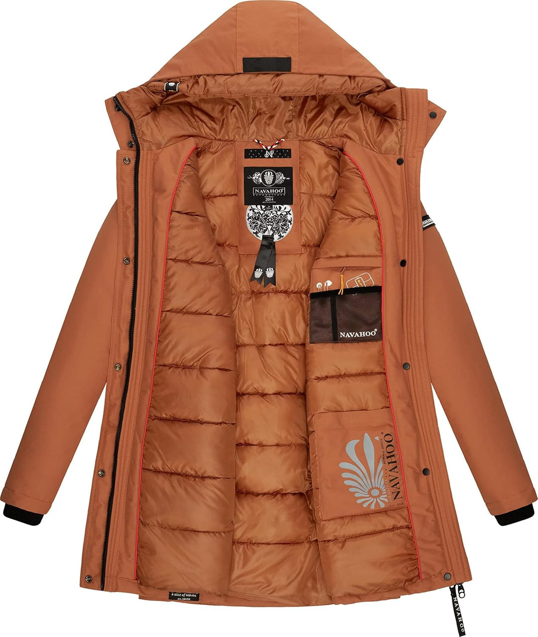 Navahoo Damen Warmer Winter Kurzmantel Blizzardstorm XS-3XL XS Rusty Cinnamon, XS Rusty Cinnamon