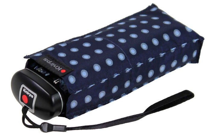 Knirps Taschenschirm Travel - Navy Dots Blau Punkte, Blau Punkte