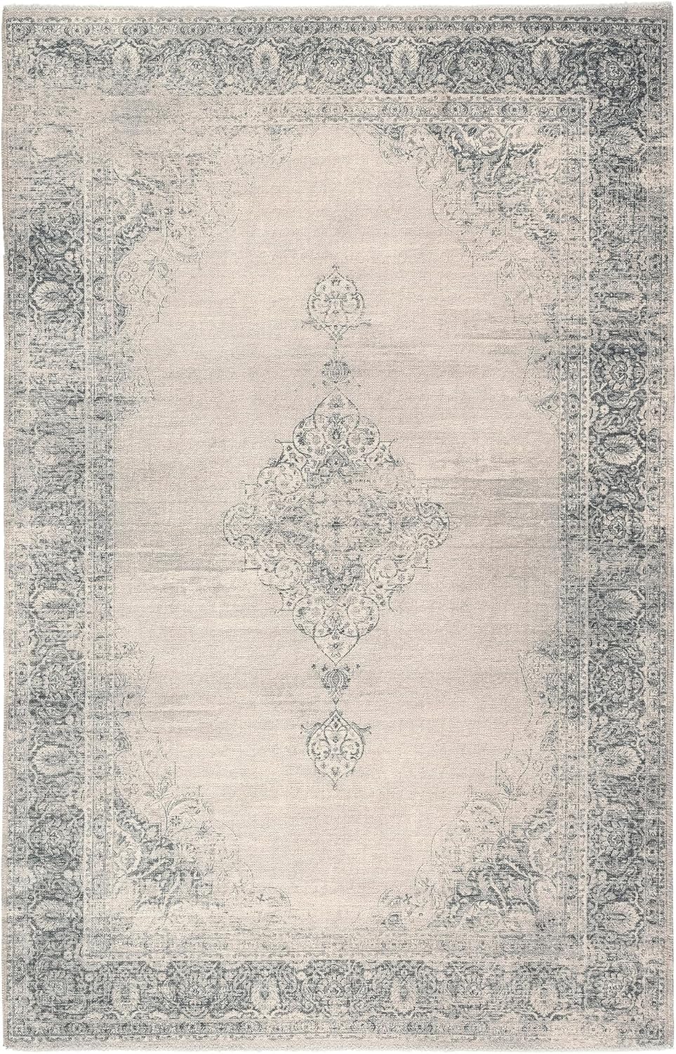 TESSO LIVING Kelim Vintage Teppich Laufer Creme 80 X 145 cm, Waschbar Boho Teppich Super Soft, Moder