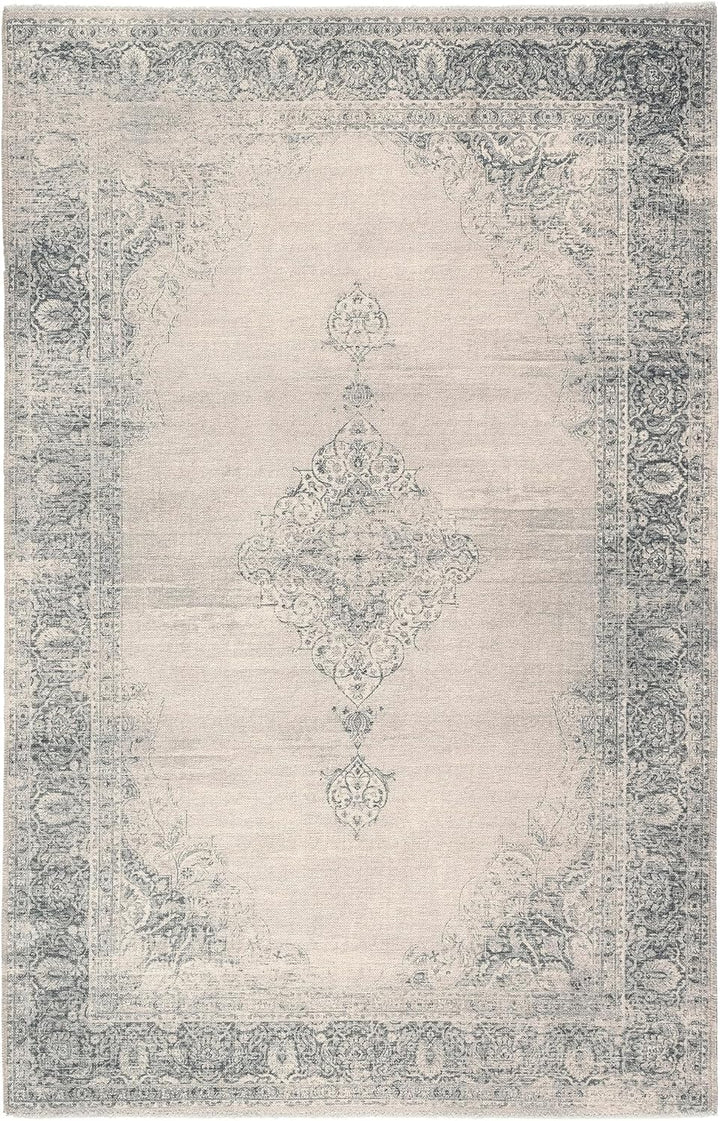 TESSO LIVING Kelim Vintage Teppich Laufer Creme 80 X 145 cm, Waschbar Boho Teppich Super Soft, Moder