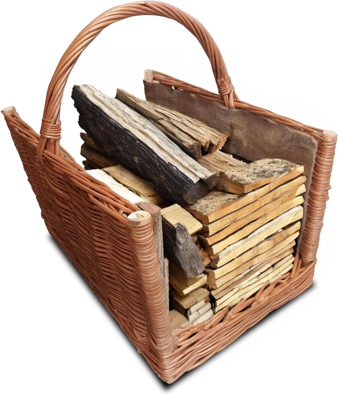 Ogrodzenia Wiklinowe Grosser Kaminholzkorb 50 x 35 cm Holzkorb für Kaminholz - Design Henkelkorb Gef