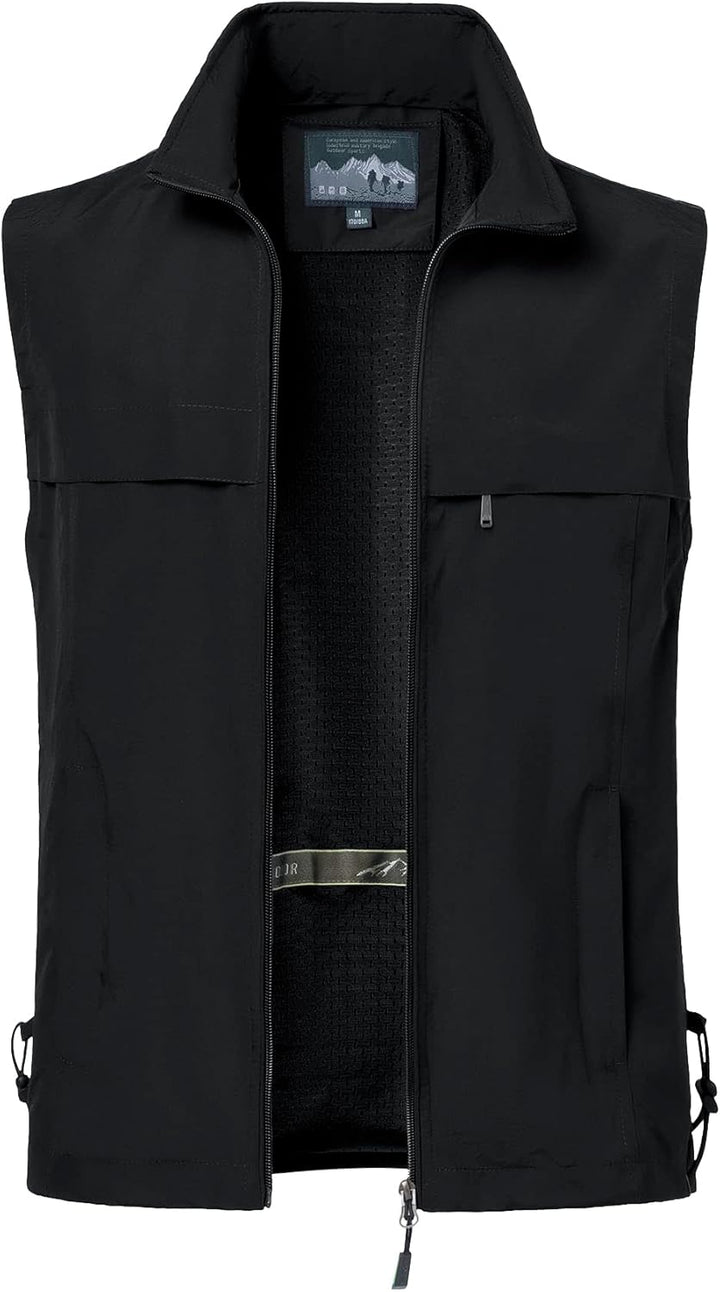 MeiLayM Herren Outdoor Angelweste Multi Pocket Weste Sommer Schnell Trocknende Weste Sport Reissvers