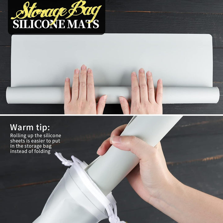 FANDAMEI 70x50 cm Grosse Silikonmatte mit Aufbewahrungsbeutel, Silikonfolie Bastelmatte Silikon Unte