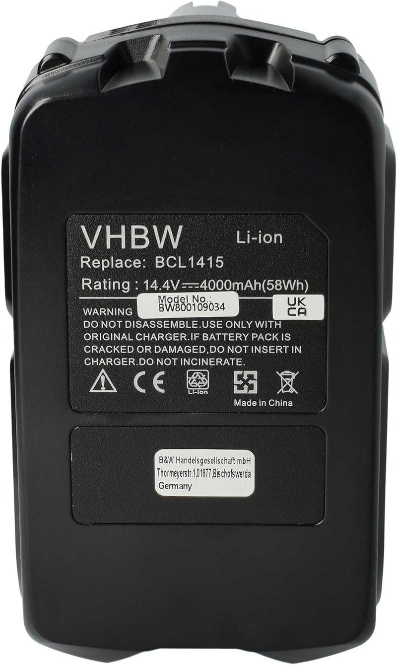 vhbw Li-Ion Akku 4000mAh kompatibel mit Elektrowerkzeuge Hitachi DS 14DVF, DS 14DVF2, DS 14DVF3, DV