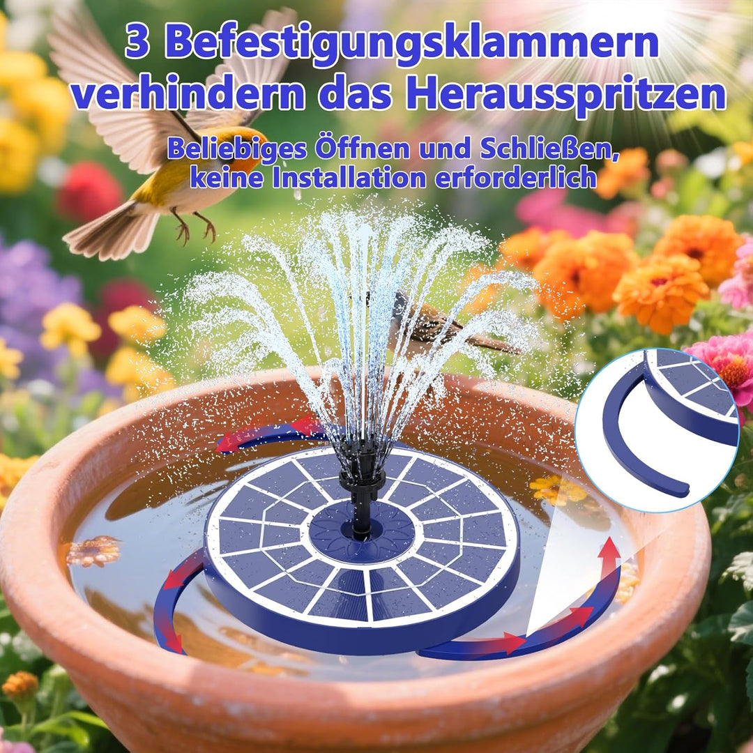 AISITIN Solarbrunnen für Draussen Verbessert, 3,5W Solar Schwimmender Fontäne Pumpe mit Verschiedene