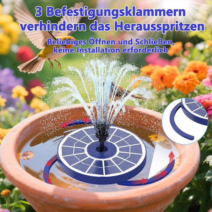 AISITIN Solarbrunnen für Draussen Verbessert, 3,5W Solar Schwimmender Fontäne Pumpe mit Verschiedene