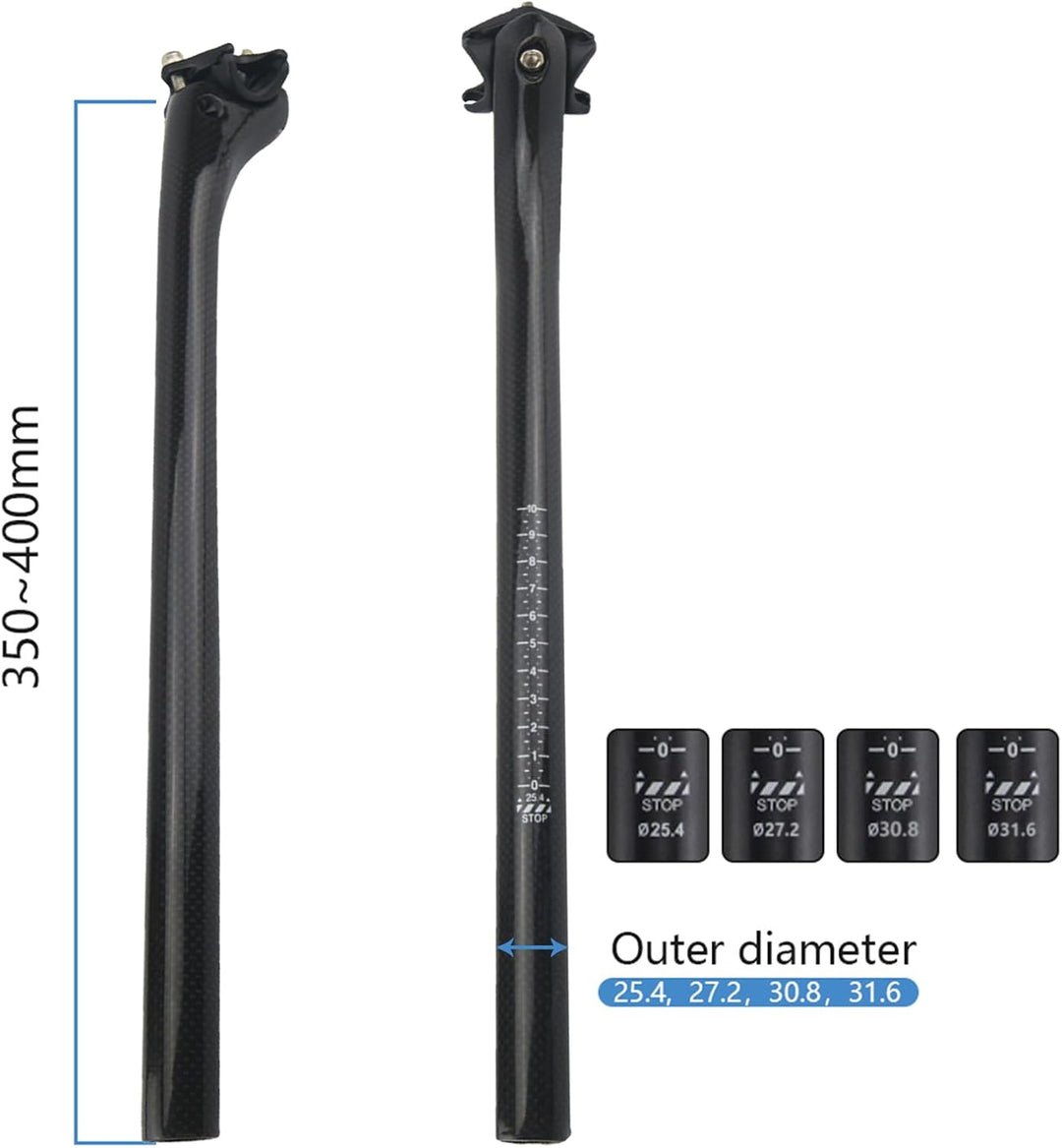 Alfa Pasca Sattelstütze Mountainbike Rennrad Sattelstütze Carbon 25.4/27.2/30.8/31.6mm Fahrrad Satte