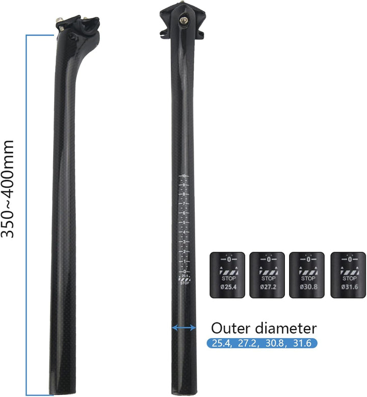 Alfa Pasca Sattelstütze Mountainbike Rennrad Sattelstütze Carbon 25.4/27.2/30.8/31.6mm Fahrrad Satte
