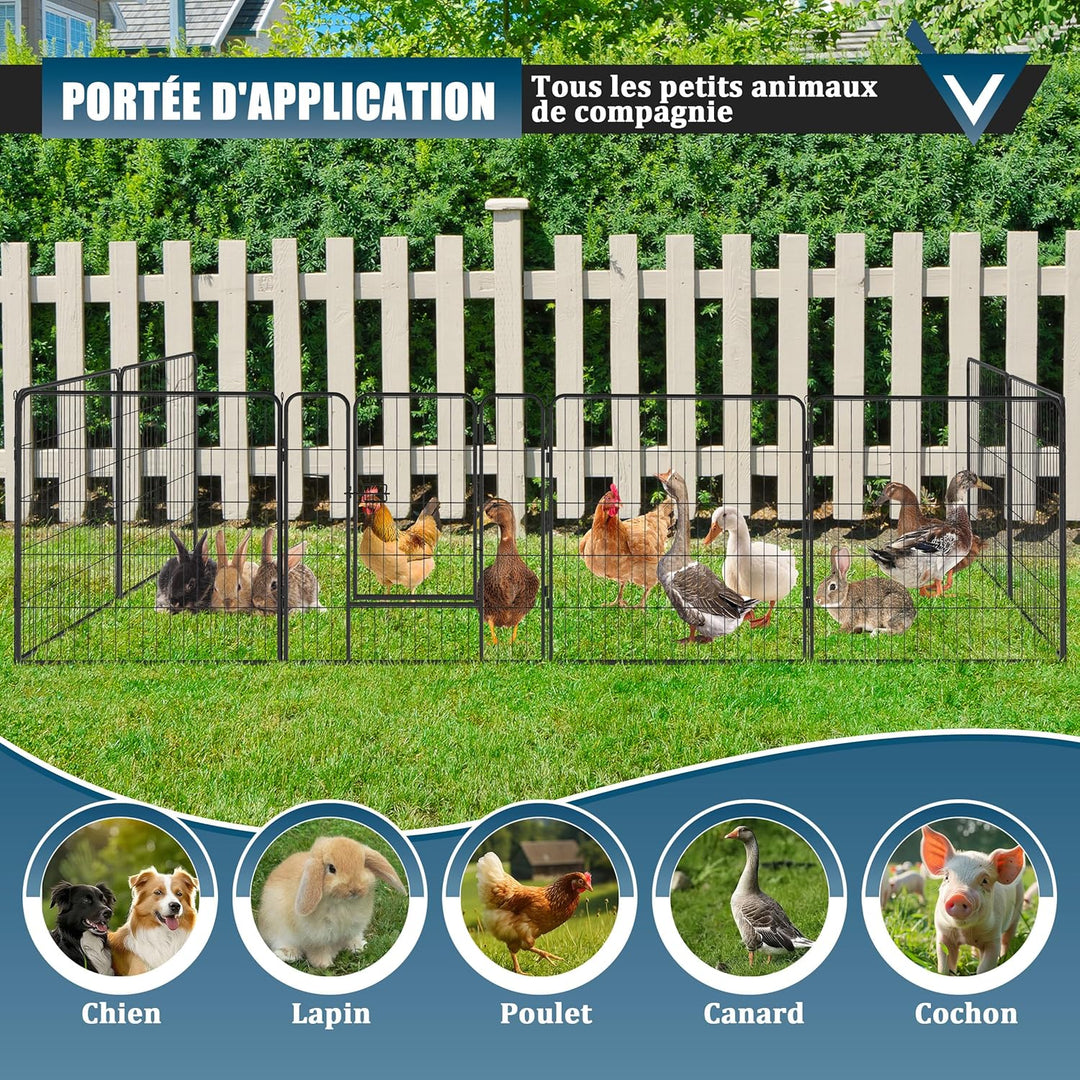 Qianruida Welpenlaufstall 80cm hoch Welpenauslauf Hundelaufstall Tierlaufstall Freilaufgehege für Hu