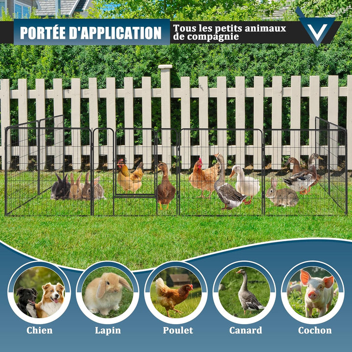 Qianruida Welpenlaufstall 80cm hoch Welpenauslauf Hundelaufstall Tierlaufstall Freilaufgehege für Hu