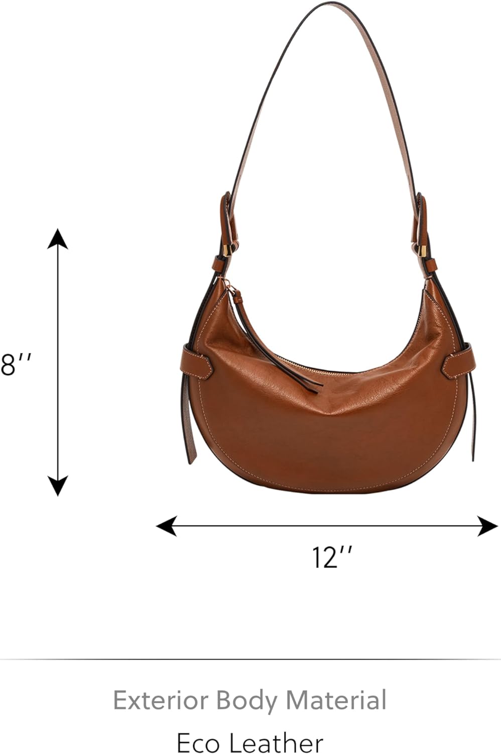 Fossil Damen Harwell Hobo, 30.5 L x 8.9 W x 20.3 cm H Brown, Brown