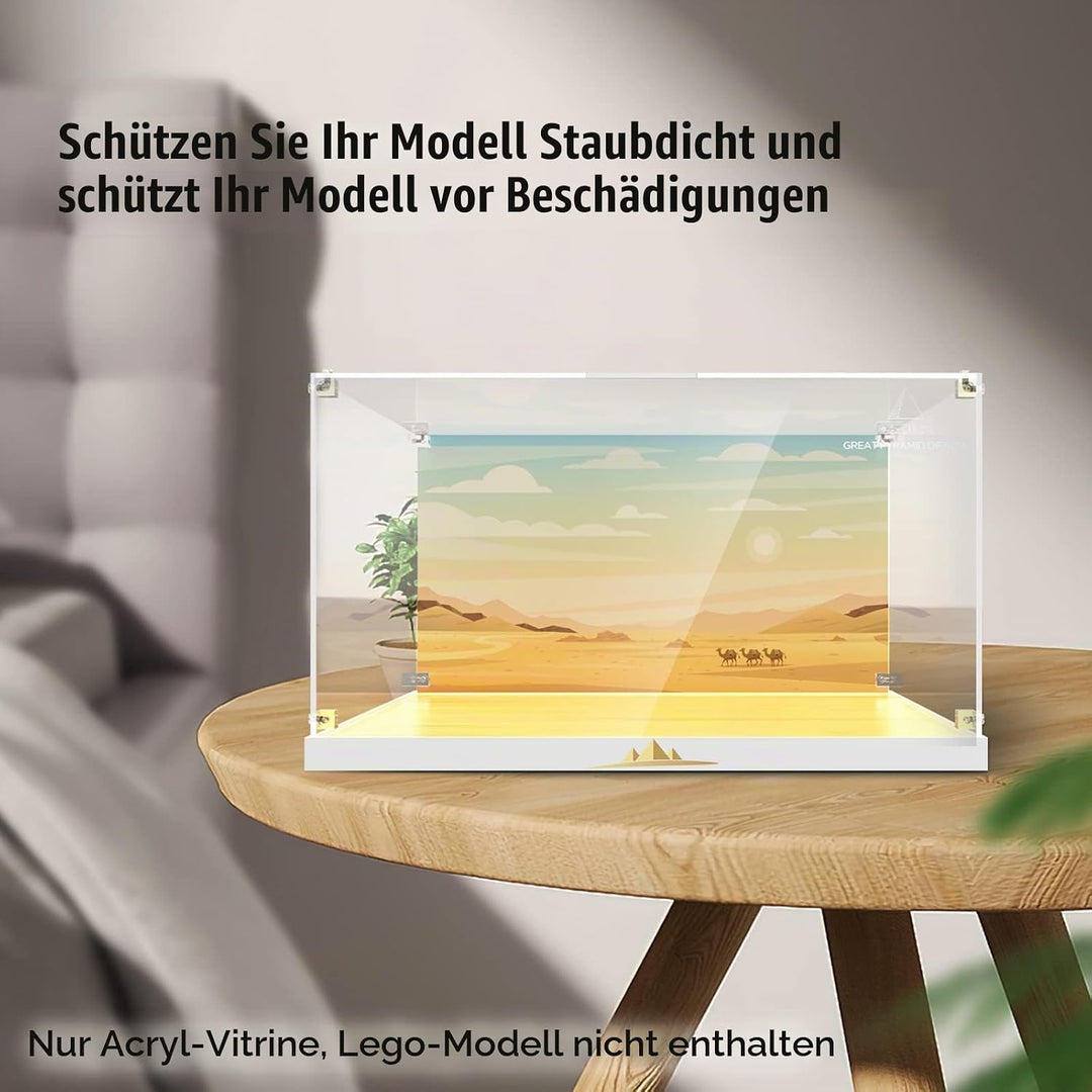cooldac Acryl Vitrine Box für Lego 21058 Cheops-Pyramide , staubdicht Transparent Clear Display Box