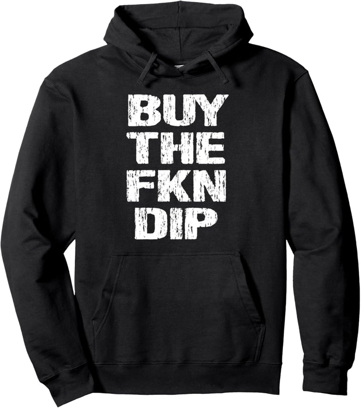 BTFD Buy The Dip Bitcoin BTC Funny Crypto Coin Distressed Pullover Hoodie