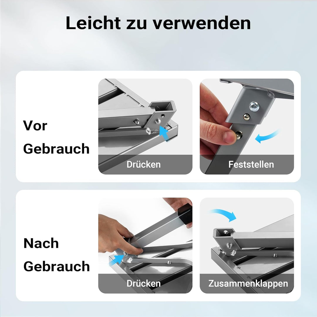 Wiltec Tritthocker klappbar Trittleiter mit 1 Stufe aus Aluminium Camping Klapptritt bis 220 kg mit
