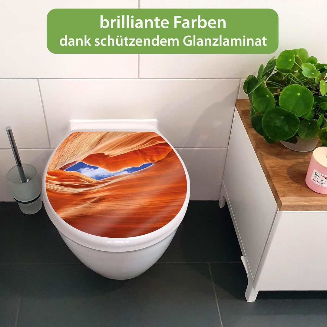 banjado Toilettendeckel mit Absenkautomatik 44,5x37cm - Soft Close Toilettensitz - WC Sitz mit Absen