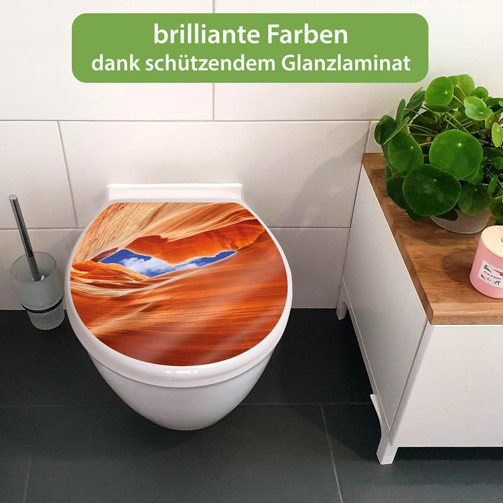 banjado Toilettendeckel mit Absenkautomatik 44,5x37cm - Soft Close Toilettensitz - WC Sitz mit Absen