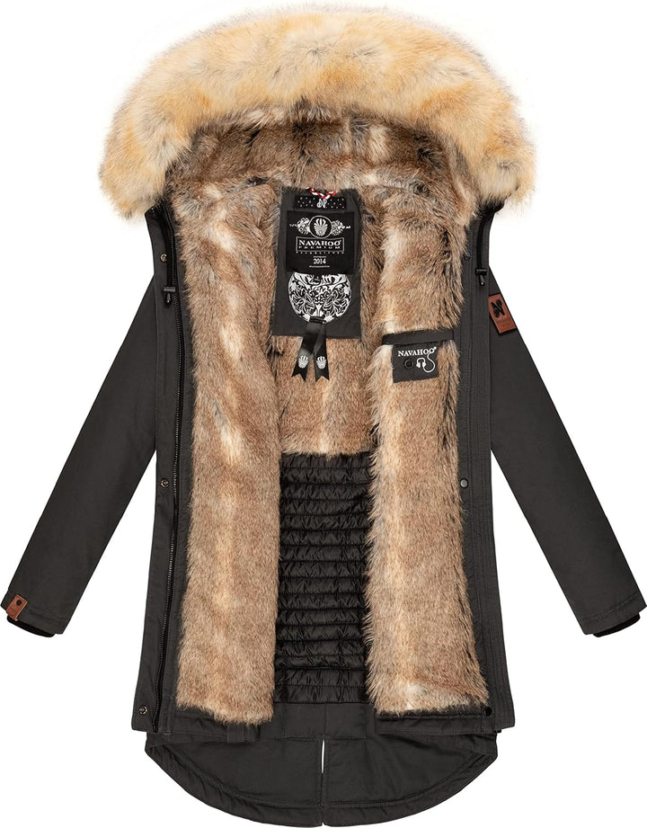 Navahoo Damen Warmer Winterparka mit Kapuze Bombii XS-XXL XS Anthracite, XS Anthracite