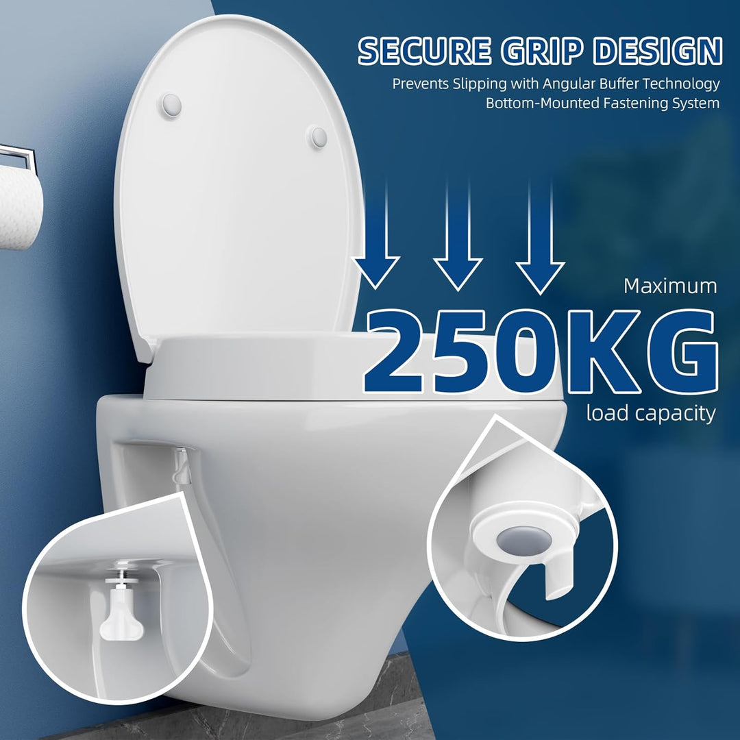 WC Sitzerhöhung 7.5cm inkl. Absenkautomatik für bequemes Sitzen&Aufstehen | Erhöhter Toilettensitz a