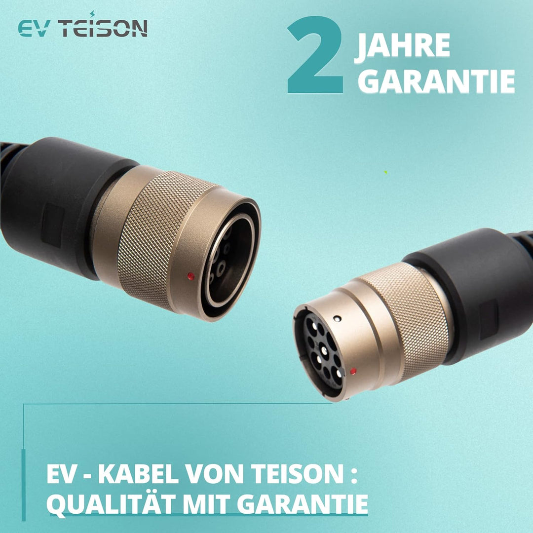 Teison Mobile Wallbox Ladestation für EV Elektroautos mit Automatischer Adaptererkennung - 22kW / 11