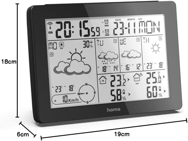 Hama Profi Wetterstation (Wettervorhersage mit Daten von professionellen Meteorologen, Funk Wetterst