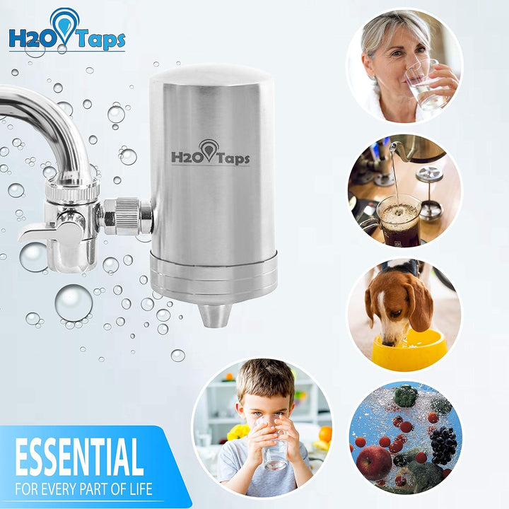 H2O Taps - Wasserfilter für den Wasserhahn - Wasserhahn - Edelstahl 304 Trinkwasserfilter - Wasserfi