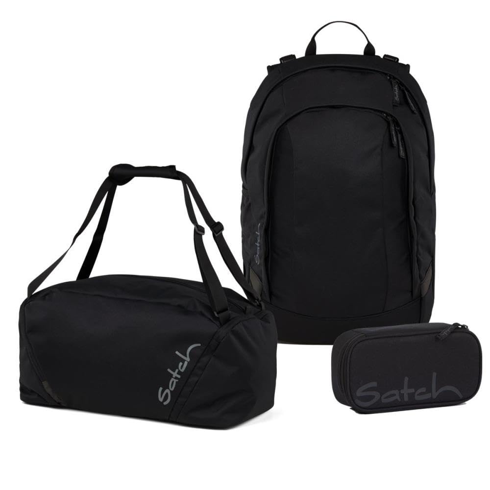 Satch Air Schulrucksack Set 3tlg. inkl. Schlamperbox und Sporttasche Blackjack, Blackjack