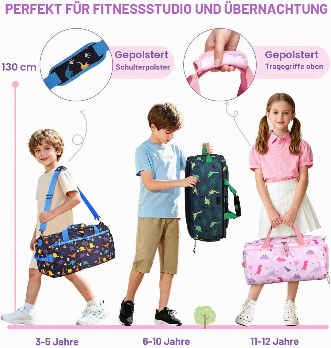 Kinder Duffle Bag, VASCHY Reisetasche für Kleinkinder Kinder Mädchen Wasserabweisend Über Nacht Duff